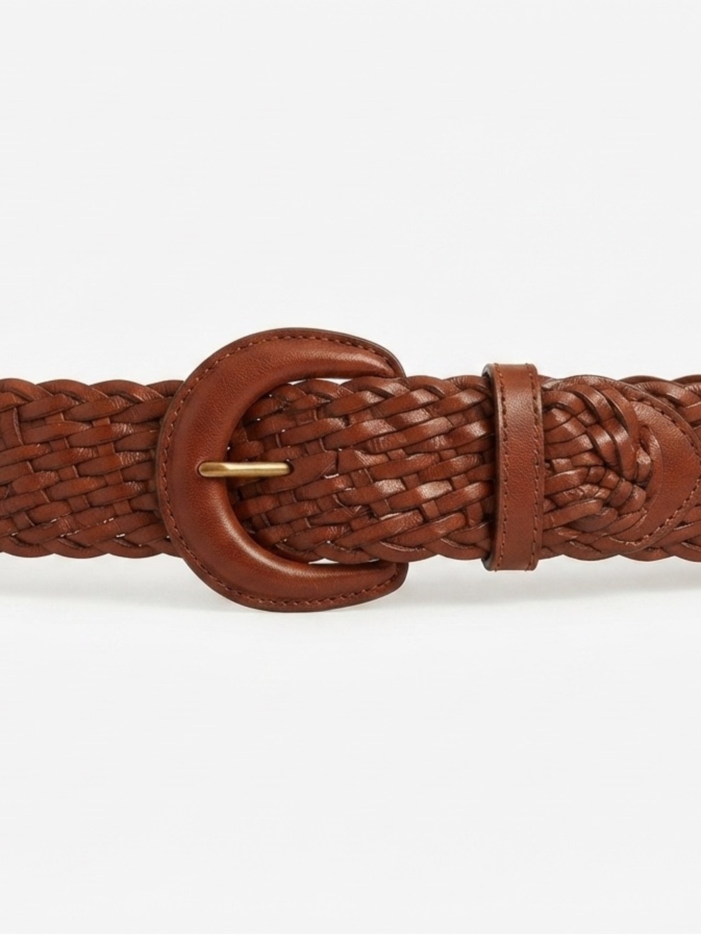 Nordstrom Handmade in Turkey Cognac Woven Leather Belt Medium - Picture 2 of 7